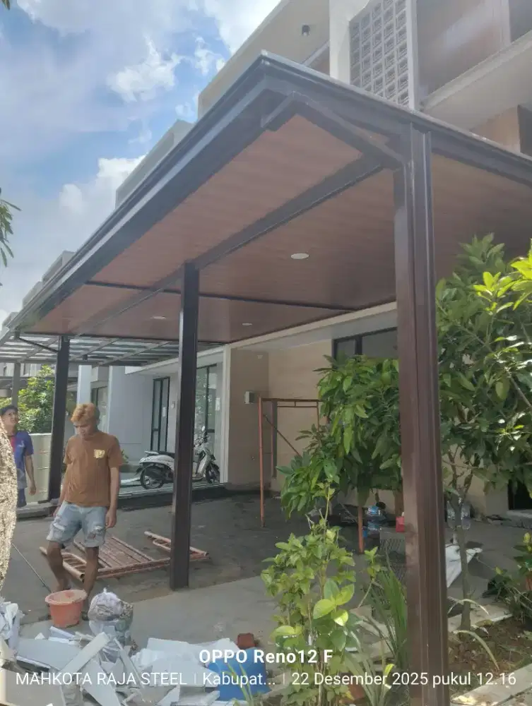 Kanopi minimalis terbaru atap alderon+plafon