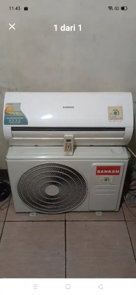 Jual ac Sanken 1/2 pk R 410lowwat 360 wat kondisi 95% ori semua