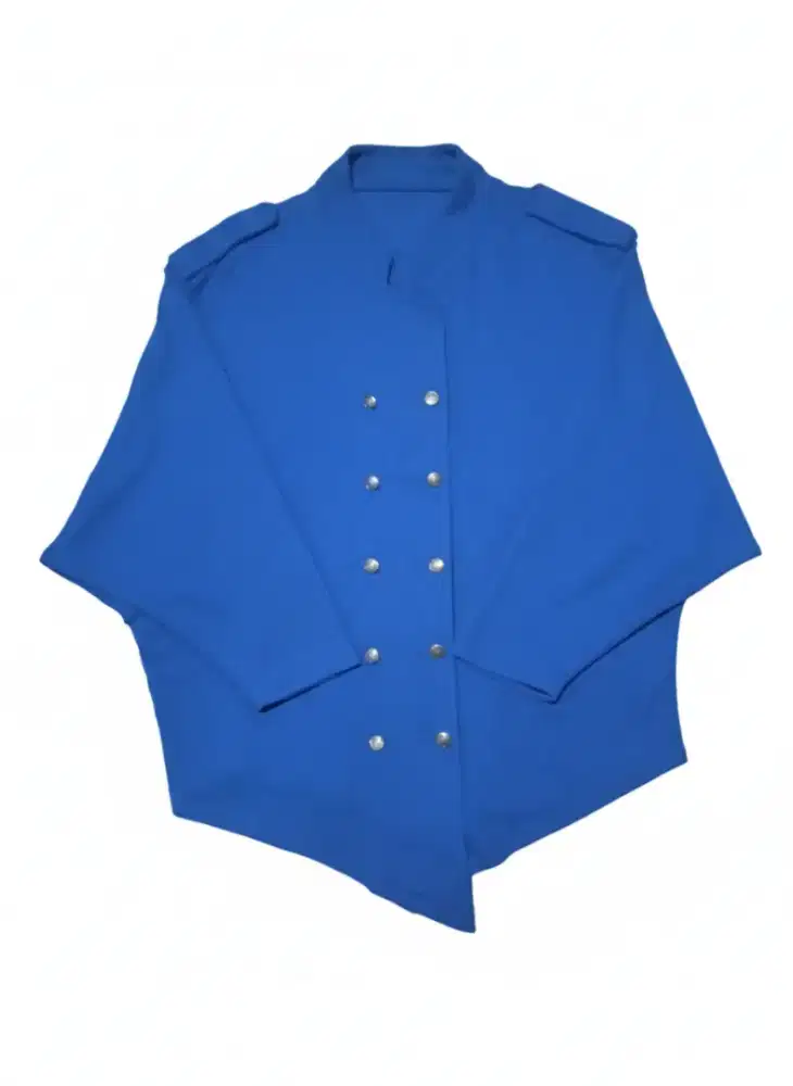 [BRAND FOXY VINTAGE 80s] Oversized Electric Blue Batwing Jacket