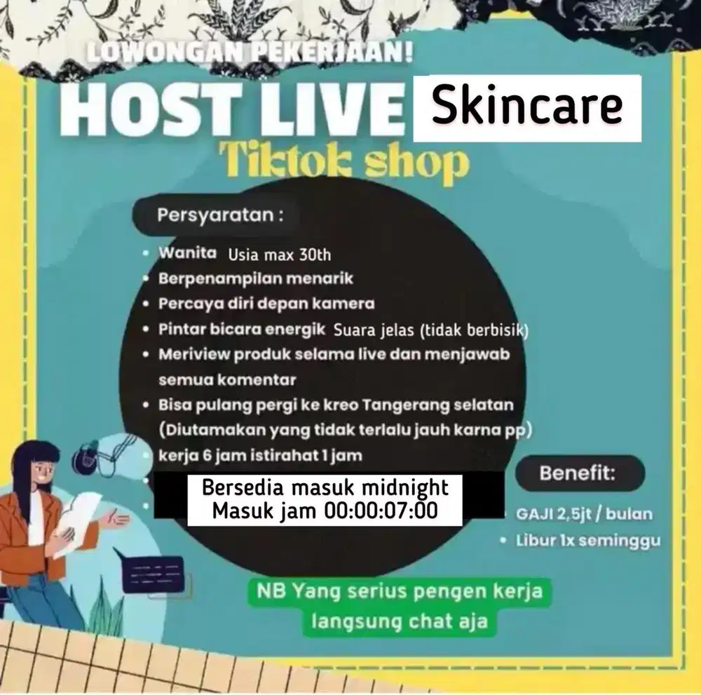 Di cari host live (untuk skincare)