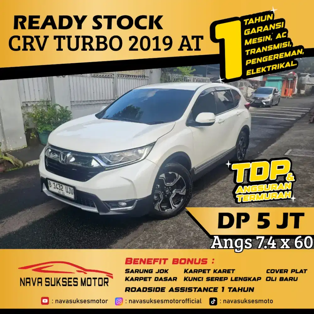 TDP 5 Jt Angs Termurah All New CRV Turbo 2021 Matic Putih Low Km