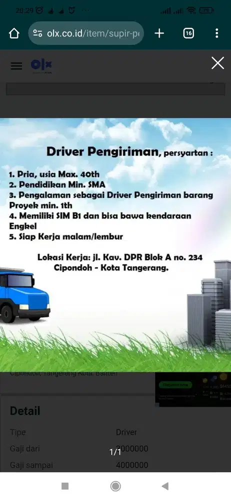 Supir Pengiriman & Supir Pribadi