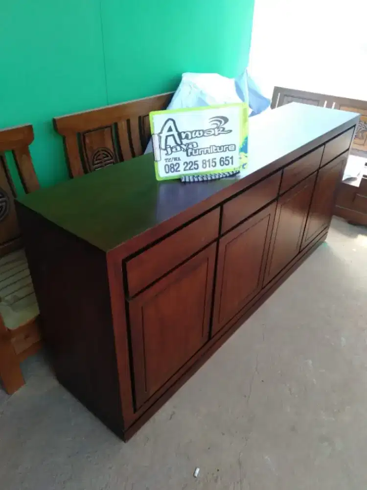 Bufet minimalis barang ready siap kirim full kayu jati