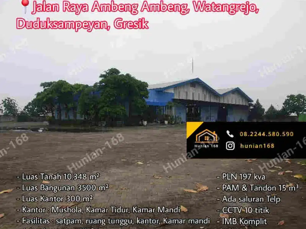 JUAL SEWA Gudang Raya Propinsi Provinsi Ambeng Ambeng Duduksampeyan Gresik Watangrejo Tanah Bekas Pabrik Industri