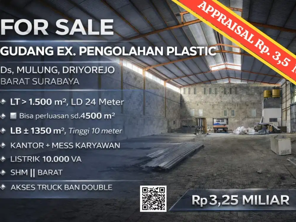 Gudang Cocok Untuk Industri di Driyorejo Tenaru gresik