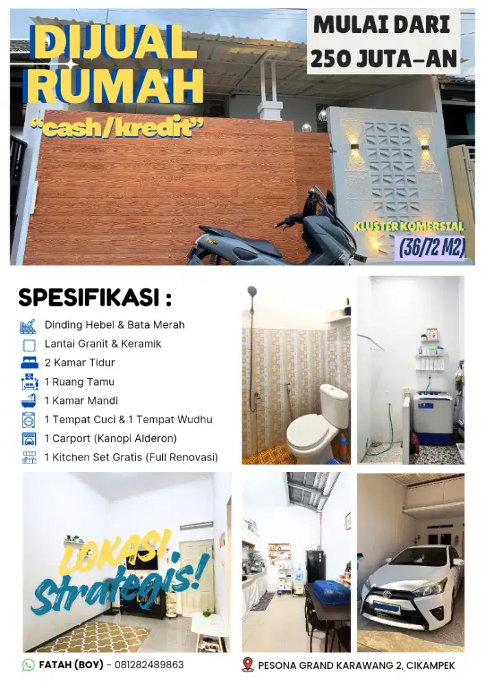 Dijual Rumah Take Over Kredit / Cash TIPE KOMERSIAL MURAH BANGET!!