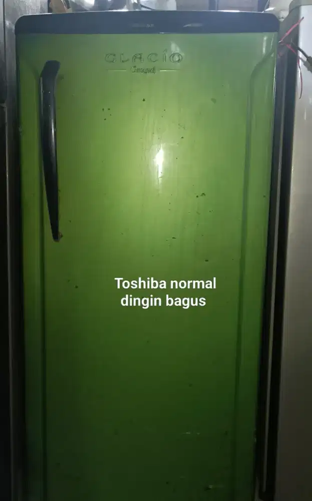 Kulkas keluarga normal dingin bagus beku Toshiba Glacio