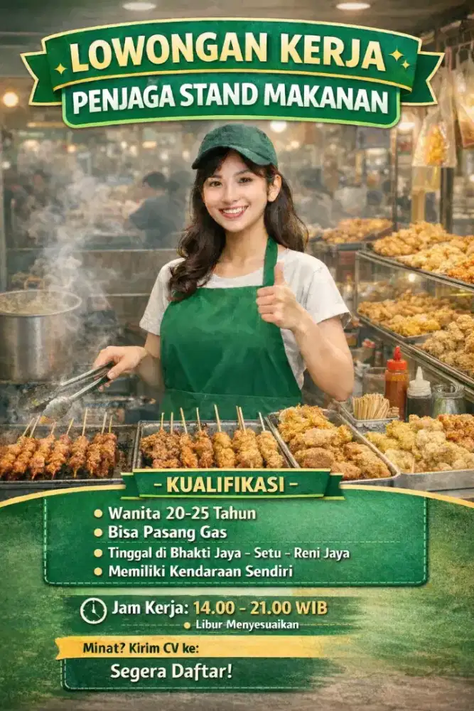 Lowongan penjaga stand makanan