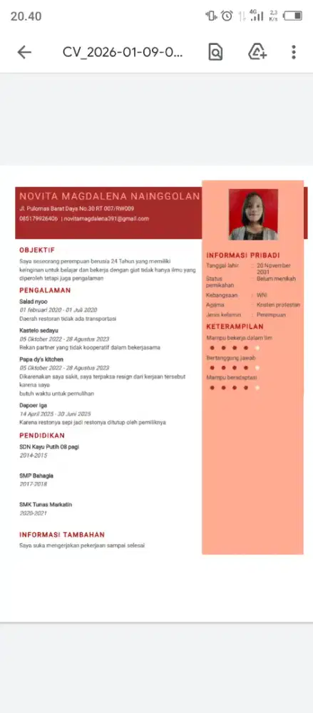 Cari kerjaan daerah jakarta timur dan jakarta Utara