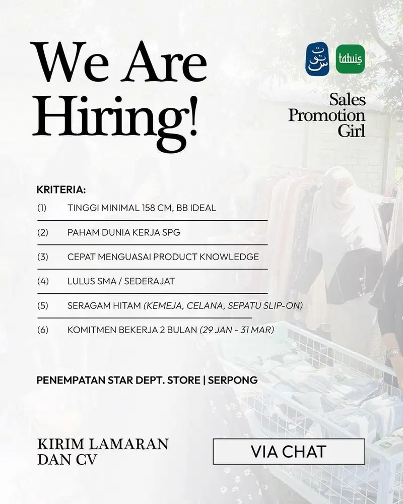 Lowongan SPG Departement Store