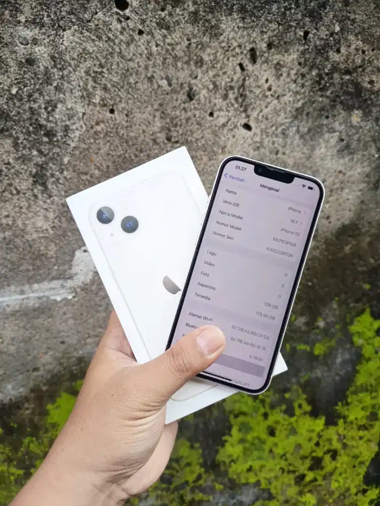 Iphone 13 ibox 128gb Starlight Fullset Garansi panjang. BH 100%