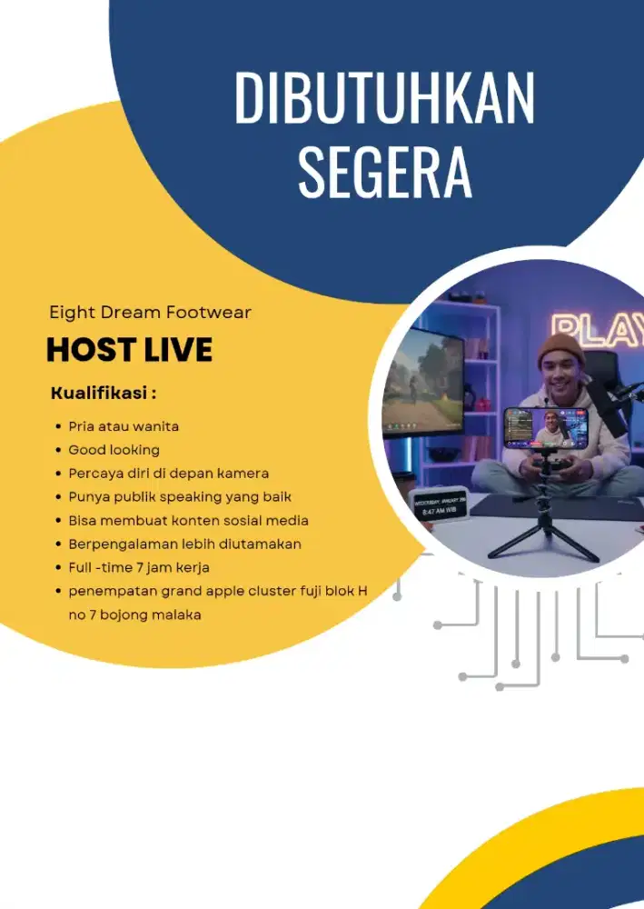 Lowongan host live berpengalaman