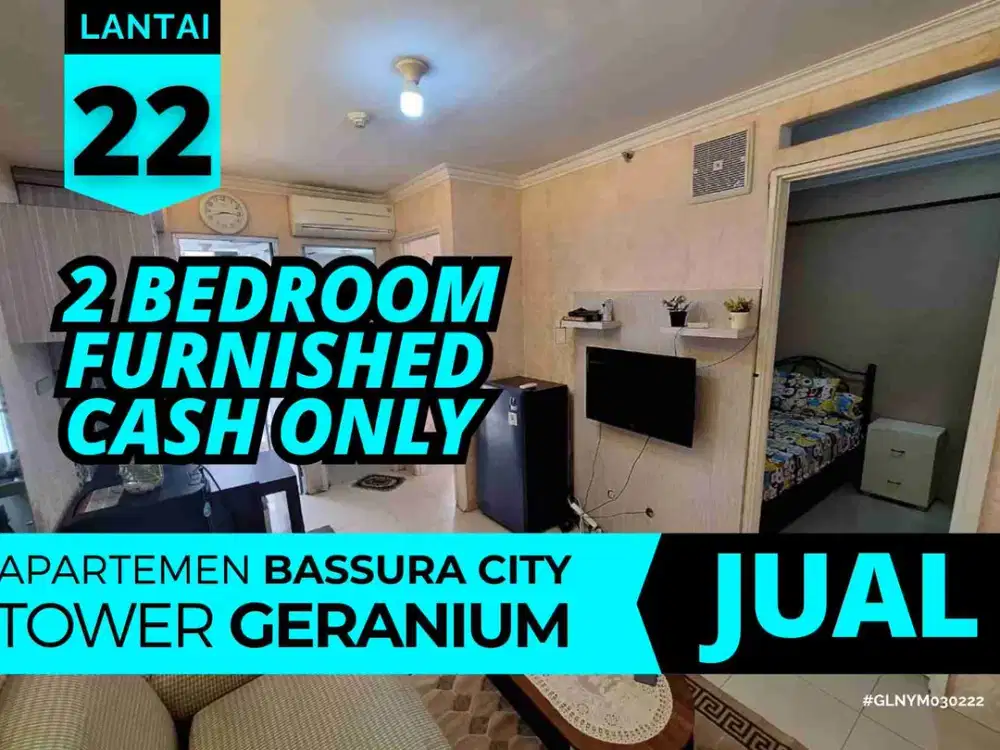 Jual 2 Bedroom Furnished Tower G Lantai 22 Apartemen Bassura City