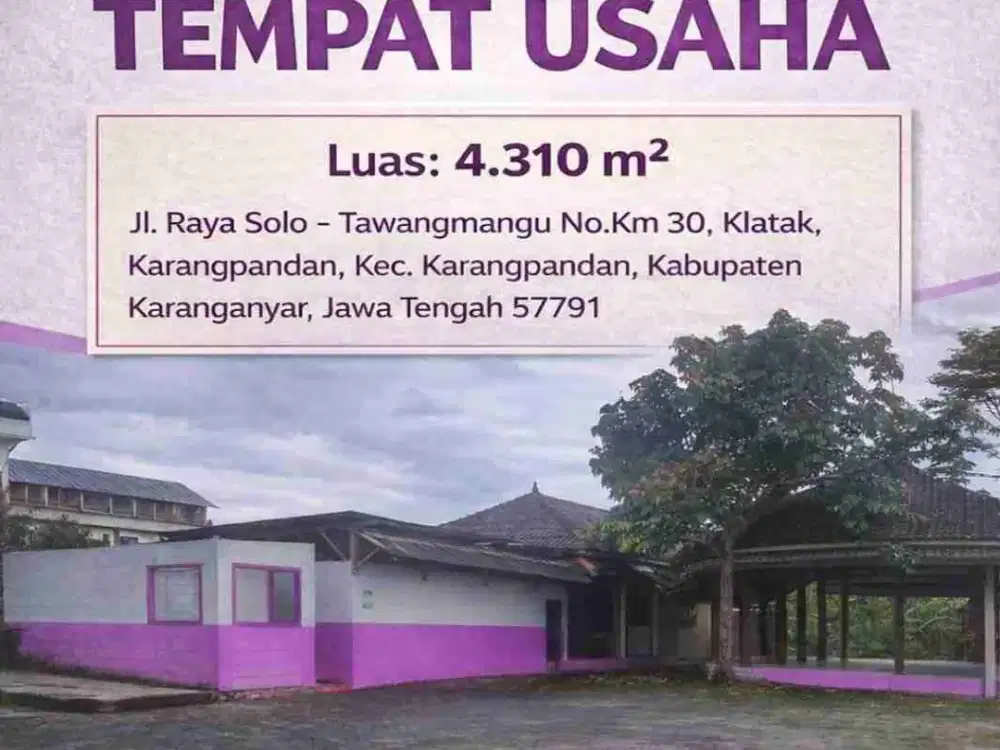 Tanah Bangunan Komersil raya solo tawangmangu karanganyar jawa tengah