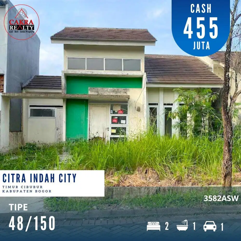 Rumah murah siap di percantik di citra indah  city