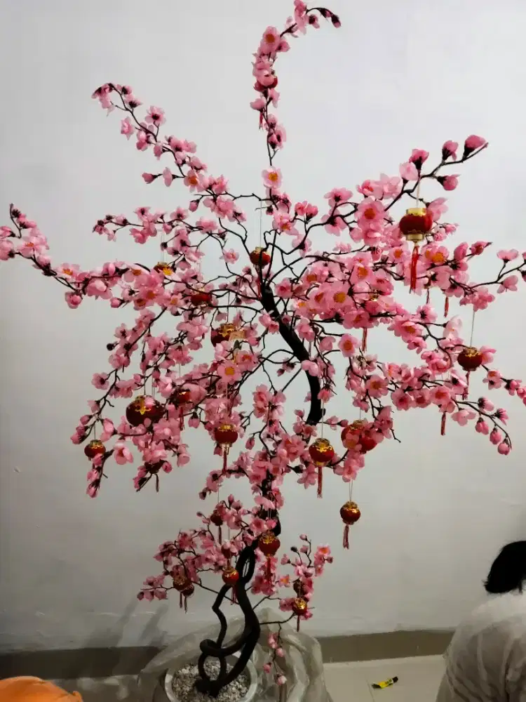 Jual bunga hiasan sakura dekorasi imlek