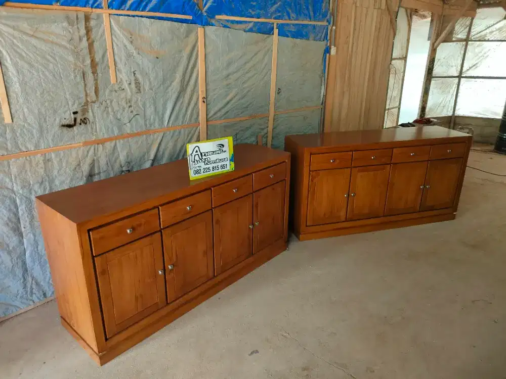 Bufet minimalis ready siap kirim full kayu jati