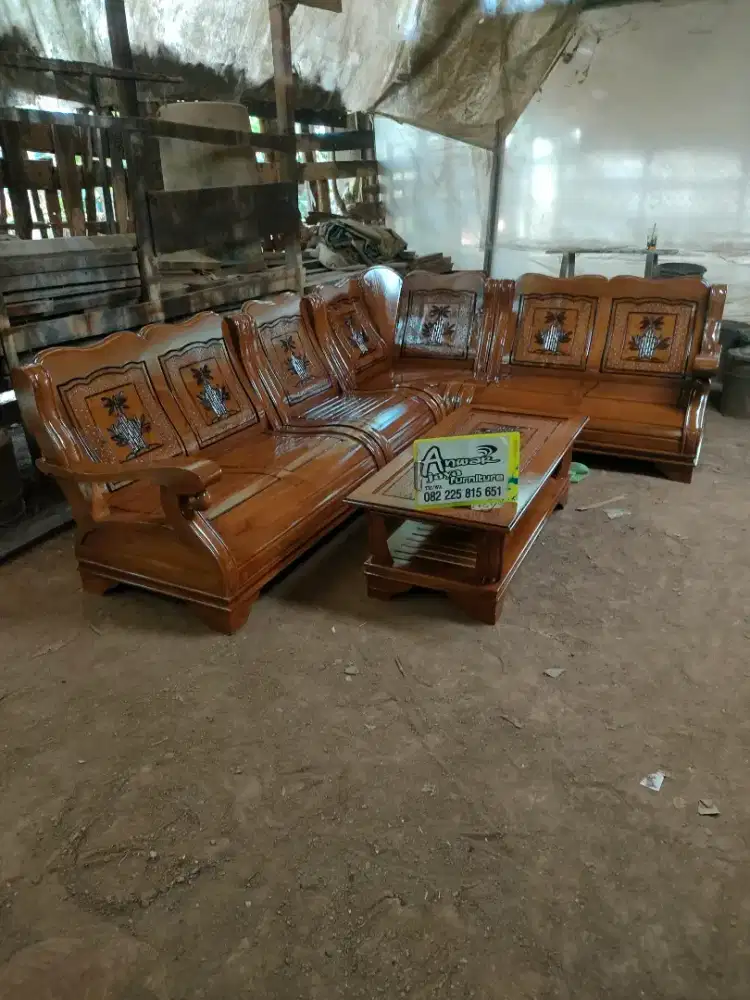 Kursi tamu sudut gajah full kayu jati