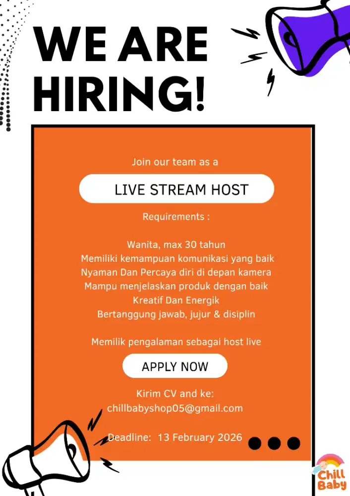 LOWONGAN HOST LIVE STREAMING