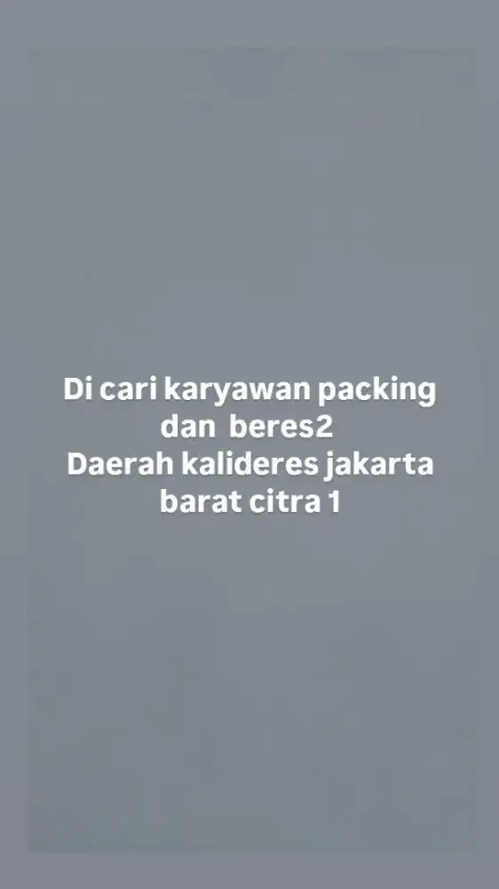 Cari karyawan kerja packing atau beres2