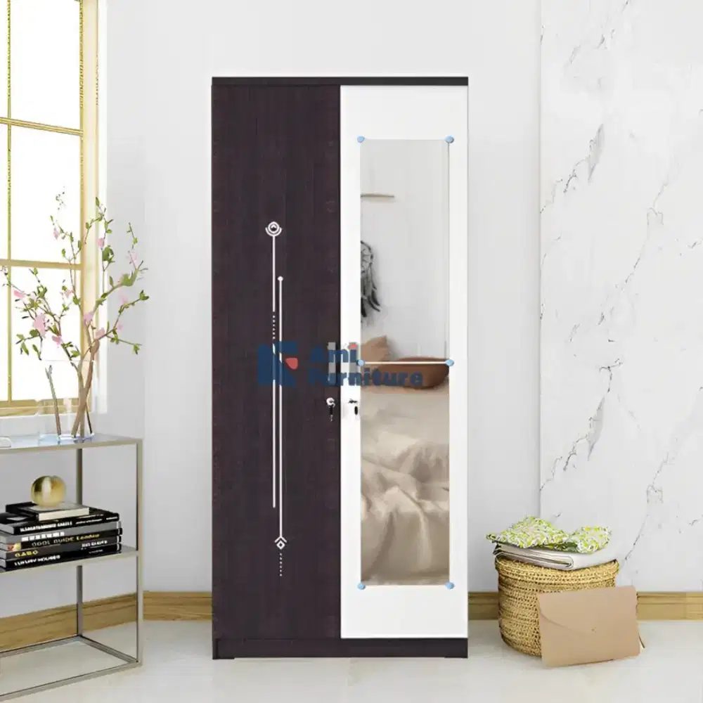Lemari baju/pakaian 2 pintu UK.T.180cm