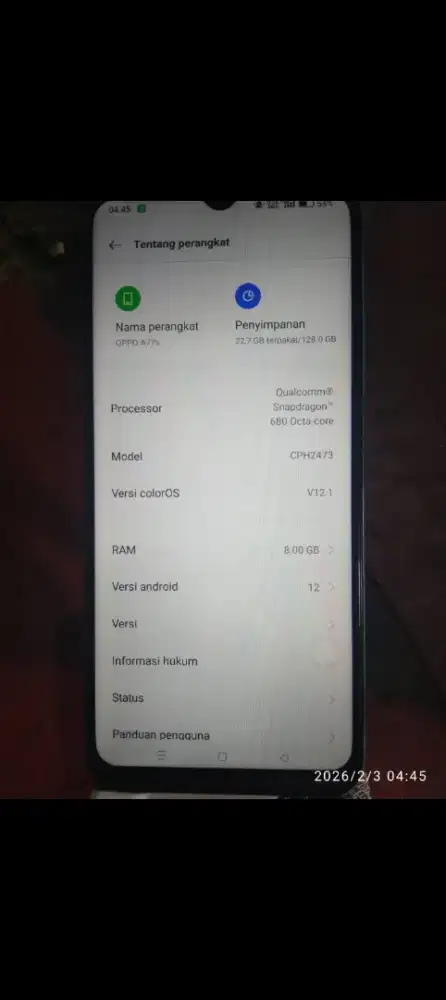 OPPO A77s ( RAM 8 GB )