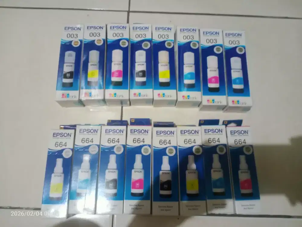 Jual 2 Paket Tinta Epson 003 dan Epson 664 (Harga Per 2 Paket Rp.100K