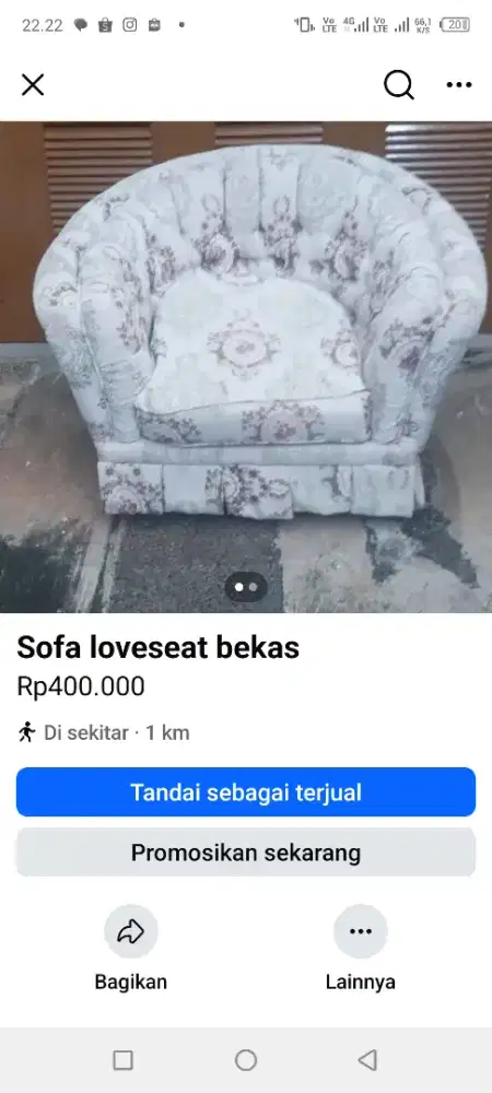 Sofa single bahan bludru