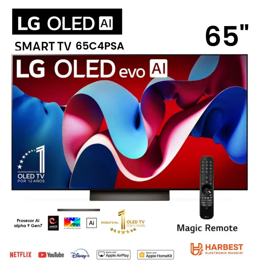 LG OLED AI Smart TV 65 Inch Dolby Atmos 65C4PSA HDR10 Pro Magic Remote