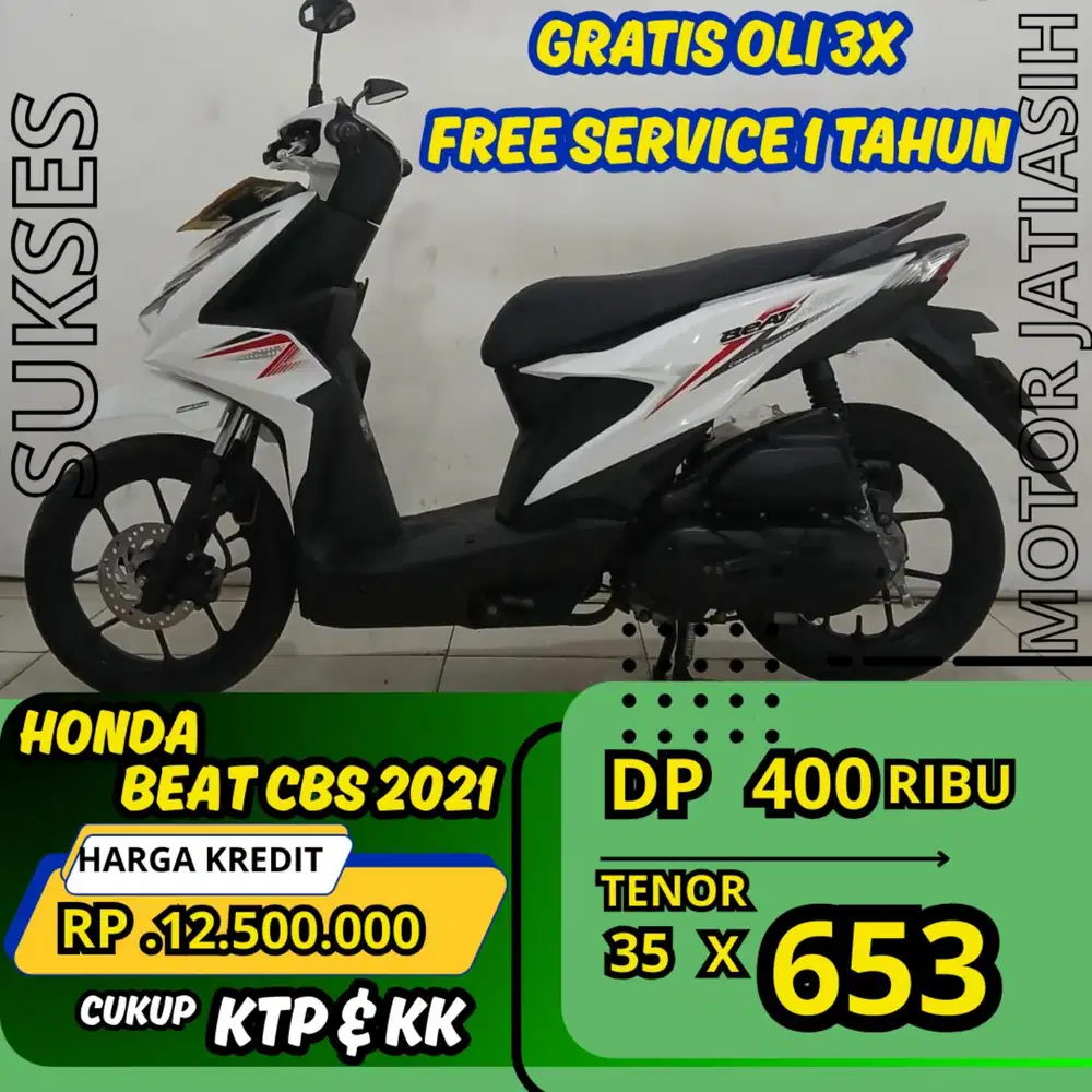 DP CUMA 400 RIBU HONDA BEAT CBS 2021 ANGSURAN MURAH CUKUP KTP DAN KK