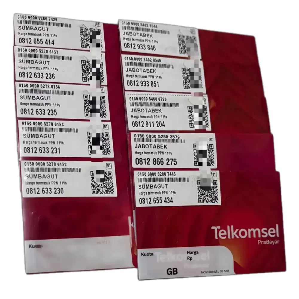Kartu perdana 10 digit Telkomsel bonus kuota 260gb