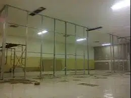 Kusen Aluminium + Pintu  Untuk Kantor + Sekat Partisi Gypsum + plafon