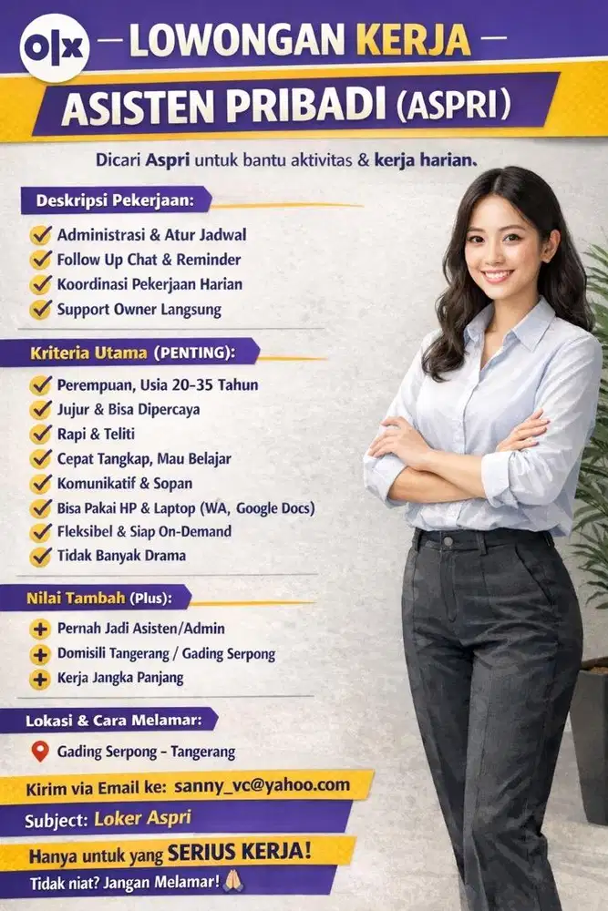 Open Loker Asisten Pribadi