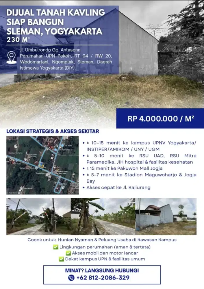 Dijual Tanah Kavling di Komplek UPN Pokoh