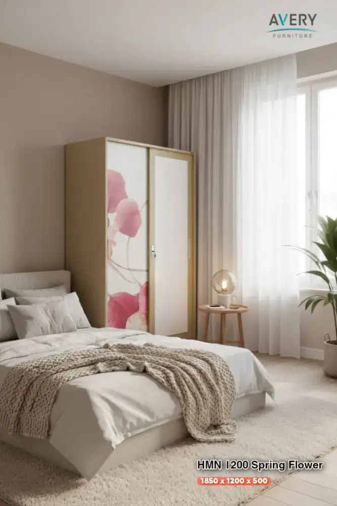 Lemari besi pintu geser 120x50x185 motif Madiun kota