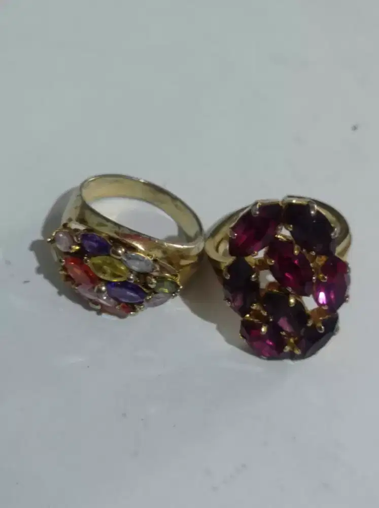 Cincin Permata Warna - Warni : 2 ( Pcs )
