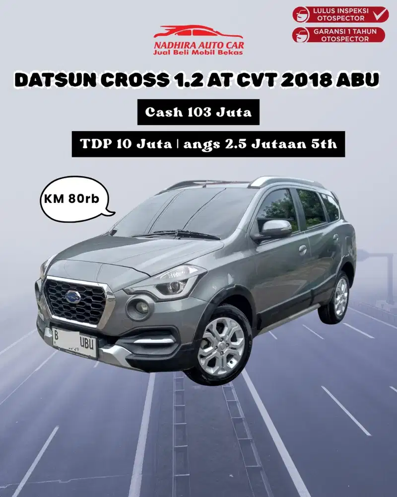 Dp 10 Juta Datsun Cross 1.2 AT CVT 2018 Abu-abu