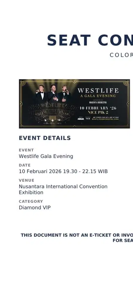 jual tiket westlife
