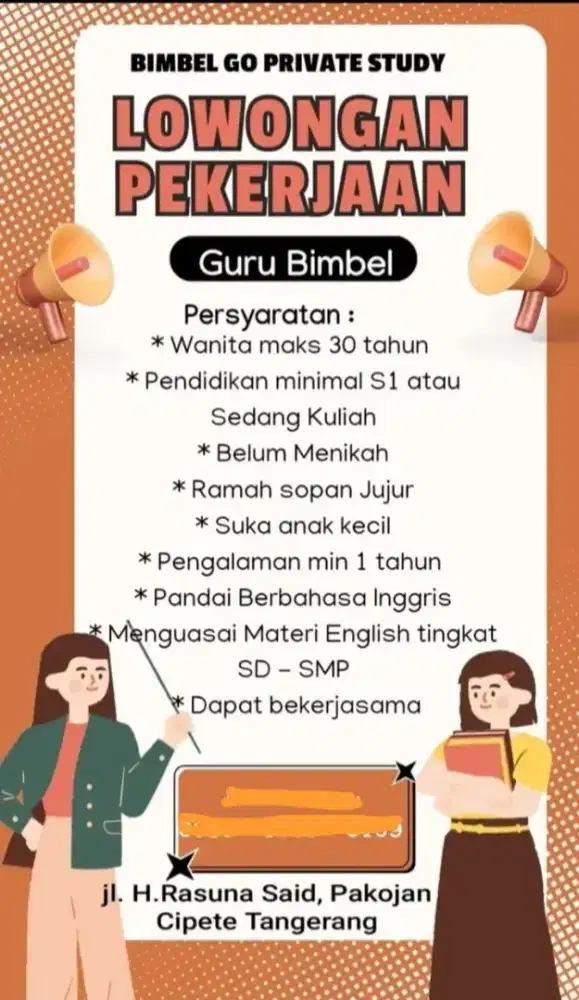 Dibutuhkan SEGERA STAFF BIMBEL