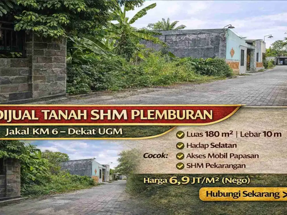 Dijual Tanah SHM Plemburan Jakal KM 6 Dekat UGM