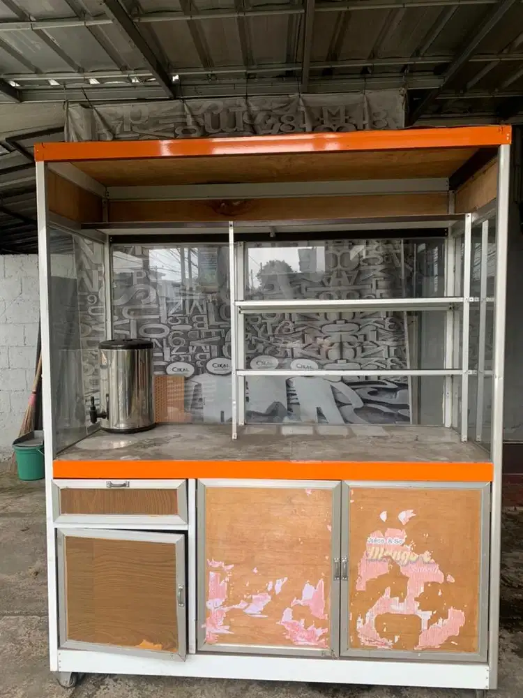 Gerobak Makanan Etalase Kaca – Siap Pakai, Nego