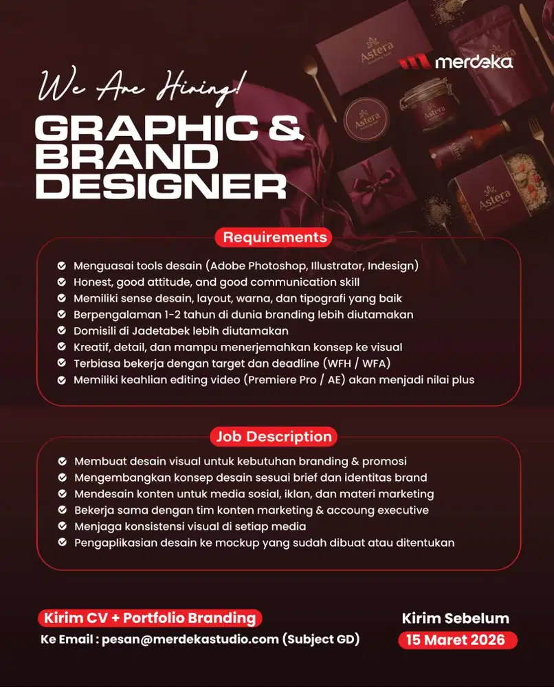 Lowongan Kerja Graphic Designer (WFH | WFA)