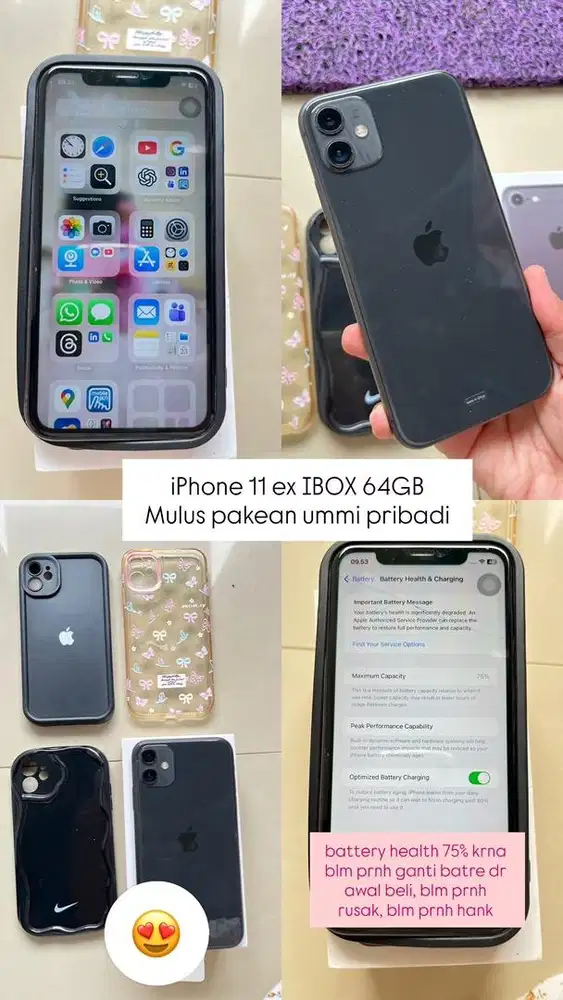 ex iBox - iPhone 11 64GB mulus belum pernah bongkat / hank / rusak