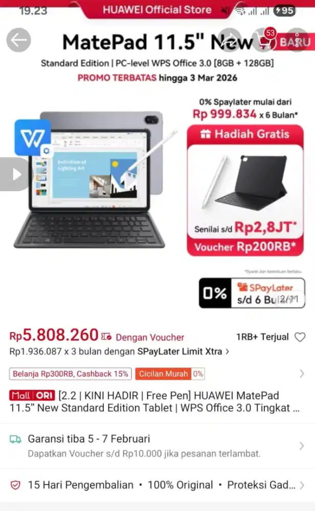 Dijual huawei matepad 11,5