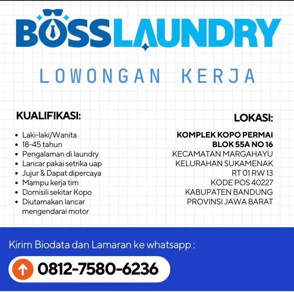 Lowongan Kerja Laundry Setrika Uap