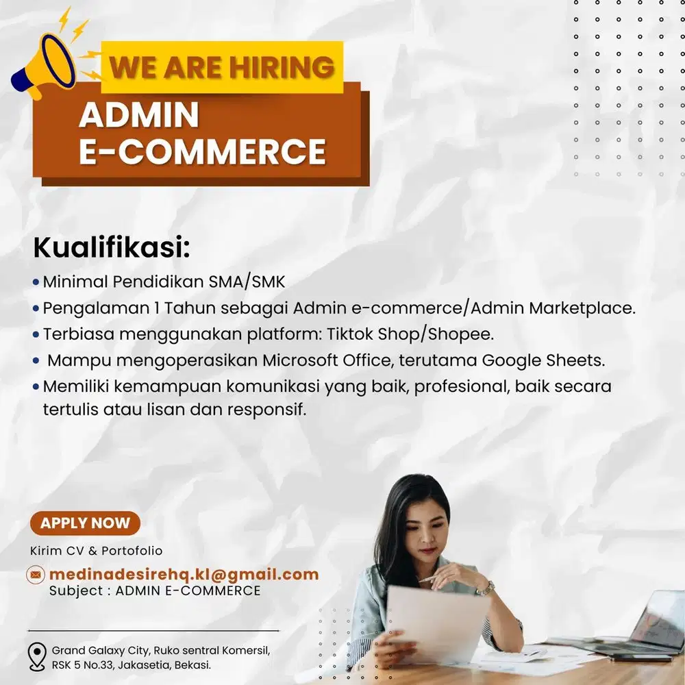 LOWONGAN KERJA ADMIN MARKETPLACE