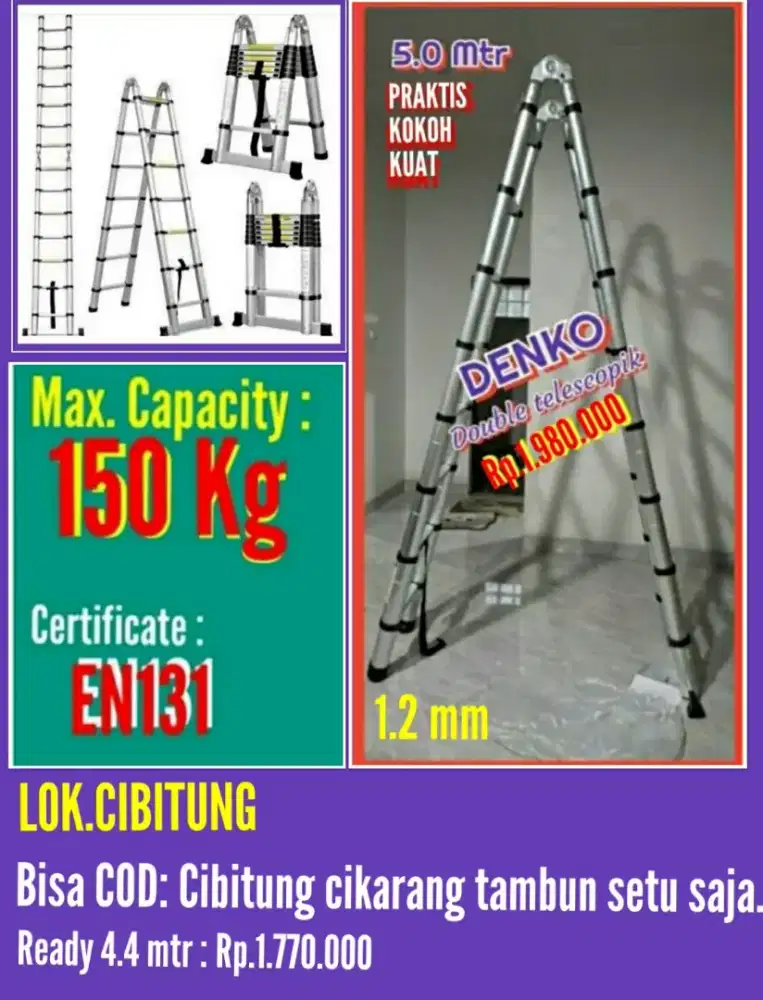 Tangga telescopik 5 mtr.