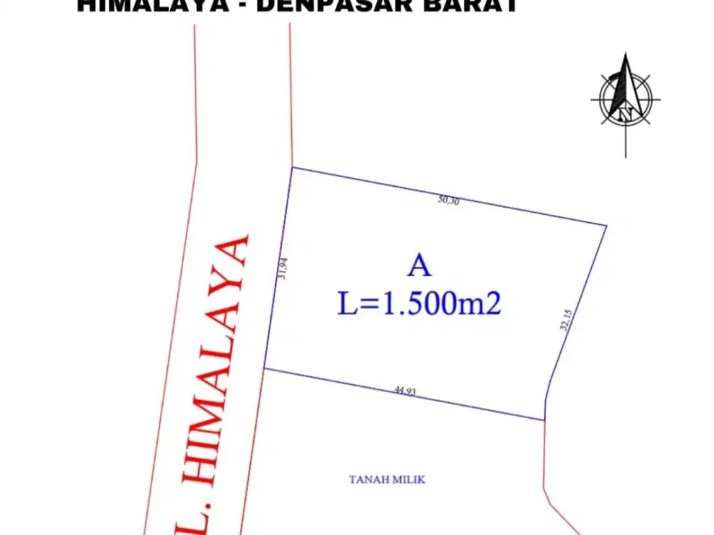 Dijual tanah premium di jalan himalaya 2, Cocok buat gudang, kantor, kos & hunian mewah