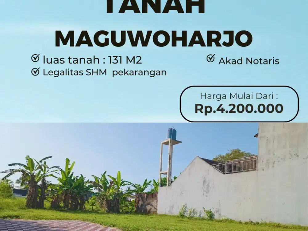 Tanah Maguwoharjo 3 menit dari  UNRIYO kampus 2