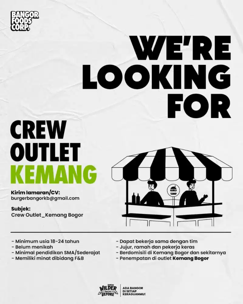 Crew Outlet Burger Bangor Kemang Bogor